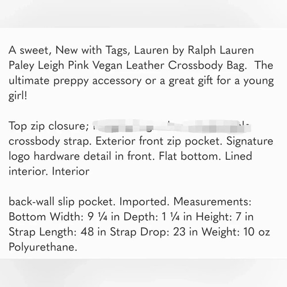 Ralph Lauren Paley Leigh Pink Crossbody - Picture 11 of 11